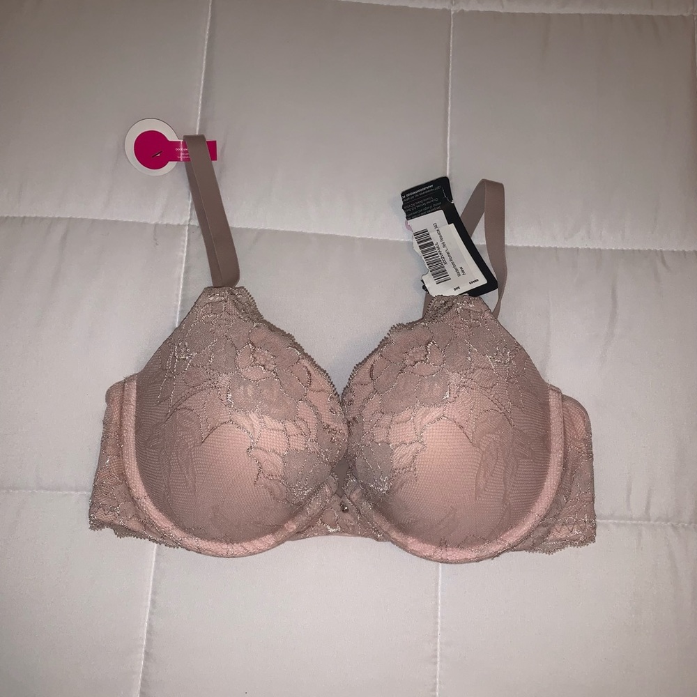 MAIDENFORM Beige Lace Soft Comfort Push-up Bra. Size 34D